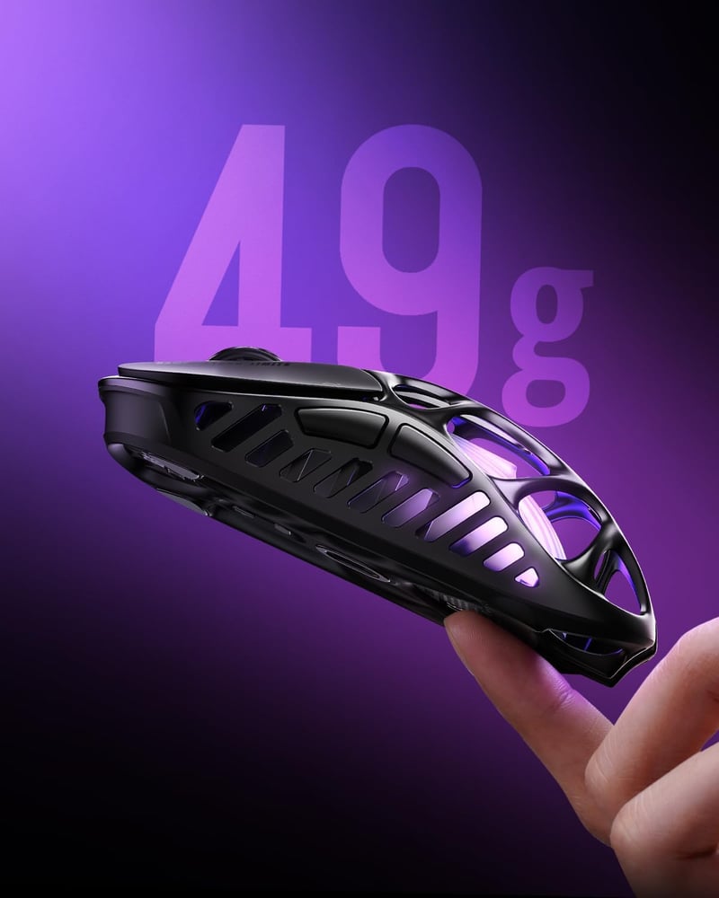 GravaStar Mercury X Pro 49g Wireless Gaming Egér 32000 DPI PAW3950 8000Hz RGB