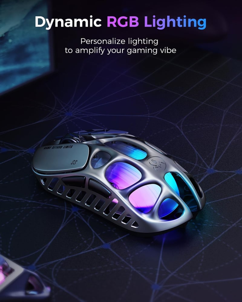 GravaStar Mercury X Pro 49g Wireless Gaming Egér 32000 DPI PAW3950 8000Hz RGB