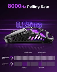 GravaStar Mercury X Pro 49g Wireless Gaming Egér 32000 DPI PAW3950 8000Hz RGB 2