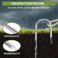 Graxury 10 db 30 cm-es trampolín föld rögzítő szög - rozsdamentes acél J-horog 3
