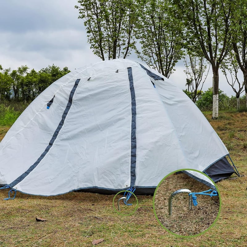 Graxury 10 db 30 cm-es trampolín föld rögzítő szög - rozsdamentes acél J-horog