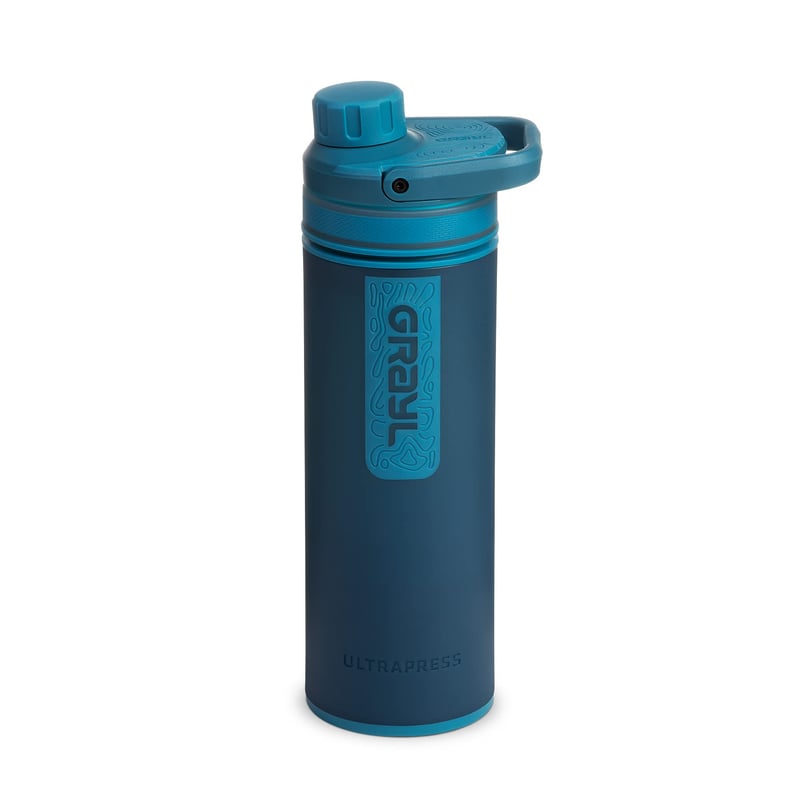 Sticlă cu filtru de apă GRAYL UltraPress 473 ml - Pentru drumeții, camping și călătorii, sticlă filtrantă, Forest Blue