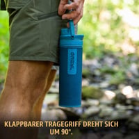 Sticlă cu filtru de apă GRAYL UltraPress 473 ml - Pentru drumeții, camping și călătorii, sticlă filtrantă, Forest Blue 8