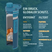 Sticlă cu filtru de apă GRAYL UltraPress 473 ml - Pentru drumeții, camping și călătorii, sticlă filtrantă, Forest Blue 7