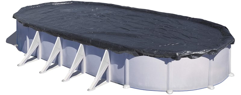 Zimná krycia plachta na bazén Gre CIPROV911 pre oválne bazény 915x470 cm, hrúbka 120 g/m², čierna farba