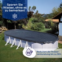 Zimná krycia plachta na bazén Gre CIPROV911 pre oválne bazény 915x470 cm, hrúbka 120 g/m², čierna farba 2