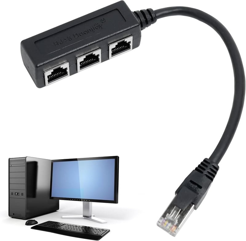Greacesrio RJ45 Splitter 1 Apa 3 Anya Ethernet Elosztó Cat5e Cat6 Cat7