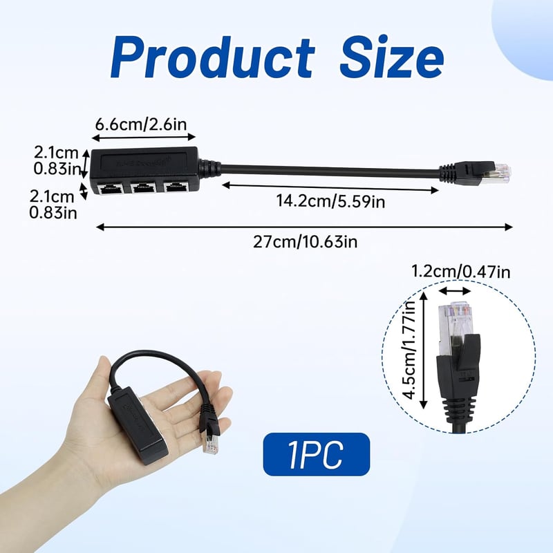 Greacesrio RJ45 Splitter 1 Apa 3 Anya Ethernet Elosztó Cat5e Cat6 Cat7
