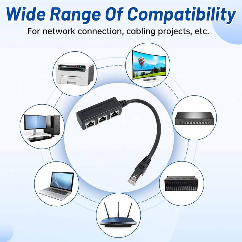 Greacesrio RJ45 Splitter 1 Apa 3 Anya Ethernet Elosztó Cat5e Cat6 Cat7