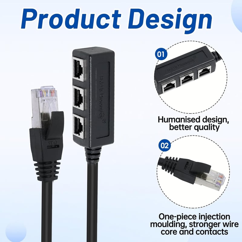 Greacesrio RJ45 Splitter 1 Apa 3 Anya Ethernet Elosztó Cat5e Cat6 Cat7