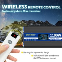 GREANTECK 1100W Tiszta Szinusz Inverter 12V-ról 230V-ra USB-C LCD Kijelzővel 5