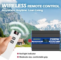 GREANTECK 2500W Tiszta Szinusz Inverter 12V-220V LCD Kijelzővel Távirányítóval USB-C 6