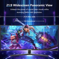 Great Voell 34" ívelt ultrawide gaming monitor - UWQHD 3440x1440, 165Hz, 1500R 8