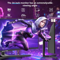Great Voell 34" ívelt ultrawide gaming monitor - UWQHD 3440x1440, 165Hz, 1500R 4