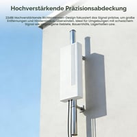 Vonkajšia 5G anténa Greatzer 22dBi, smerová MIMO anténa 600-6000 MHz, duálna polarizácia, zosilňovač pre 4G LTE router, konektory SMA a 2x TS9, 2x 10 m nízkoztratový kábel 6