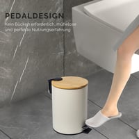 GREELUE 5L Fém Fürdőszobai Szemetes Puha Záródással Bézs 5