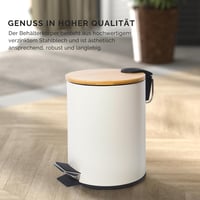 GREELUE 5L Fém Fürdőszobai Szemetes Puha Záródással Bézs 6