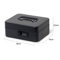 Pokladničný box GREELUE (20x16x8,5 cm) so zámkom na číselný kód, ohňovzdorný, vodoodolný, s priehradkou na mince, malá pokladnička 2