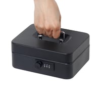 Pokladničný box GREELUE (20x16x8,5 cm) so zámkom na číselný kód, ohňovzdorný, vodoodolný, s priehradkou na mince, malá pokladnička 6