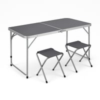 Skladací kempingový stôl so sadou 4 stoličiek Greemotion, 120x60x70 cm, sivý – ultraľahký piknikový a outdoorový stôl 1