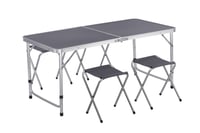 Skladací kempingový stôl so sadou 4 stoličiek Greemotion, 120x60x70 cm, sivý – ultraľahký piknikový a outdoorový stôl 7