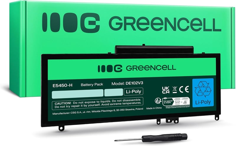Green Cell G5M10 laptop akkumulátor Dell Latitude E5250/E5450/E5550 - 6200 mAh, 7,6 V, fekete