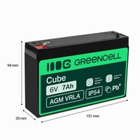 Olovený gélový akumulátor Green Cell AGM VRLA 6V 7Ah pre alarmy, UPS a elektrické hračky - bezúdržbový, cyklický 5