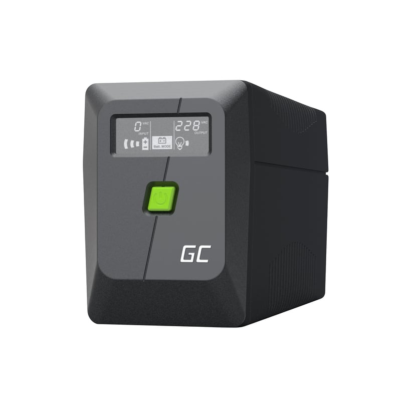 UPS Green Cell PowerProof 850VA 480W cu afișaj LCD și baterie 12V 9Ah, undă sinusoidală modificată