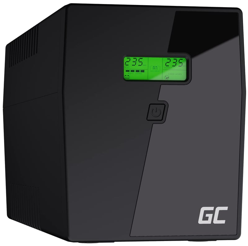 Sursă de alimentare neîntreruptibilă (UPS) Green Cell 2000VA 1200W Line Interactive AVR cu undă sinusoidală simulată, USB, RJ45, 4x prize Schuko, 230V