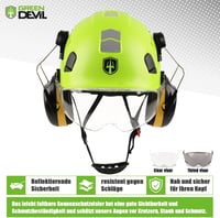 GREEN DEVIL 3 az 1-ben Erdészeti Védősisak EN397 Visierrel és Hallásvédővel 3