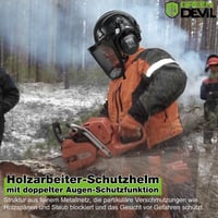 GREEN DEVIL Erdészeti Biztonsági Sisak EN397 Hálós Arcvédelem Fülvédővel 2