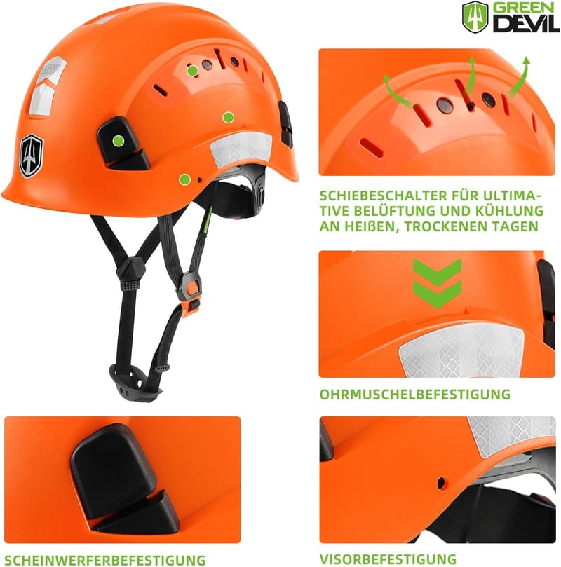 GREEN DEVIL Erdészeti Védősisak Hallásvédelemmel és Arcvédővel 3in1
