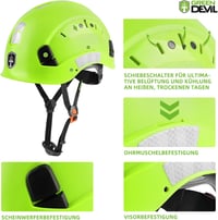 GREEN DEVIL Erdészeti Védősisak Hallásvédelemmel és Arcvédővel 3in1 5