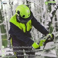 GREEN DEVIL Erdészeti Védősisak Láncfűrészhez - 3 az 1-ben Munkavédelmi Sisak Fülvédővel és Arcvédő Rostéllyal, Ütésálló, Szellőző 6