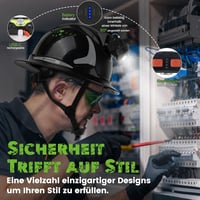 GREEN DEVIL Matrix teljes peremű OSHA építési sisak LED fejlámpa IPX5 és 6 pontos rendszer 3
