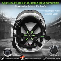 GREEN DEVIL Mervex lesnícka ochranná prilba s dvojitým bezpečnostným priezorom EN166 a chráničmi sluchu EN352 SNR32dB, certifikácia EN397, ABS materiál, záhradníctvo a stavebníctvo 2