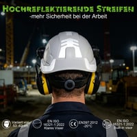 GREEN DEVIL Mervex lesnícka ochranná prilba s dvojitým bezpečnostným priezorom EN166 a chráničmi sluchu EN352 SNR32dB, certifikácia EN397, ABS materiál, záhradníctvo a stavebníctvo 4