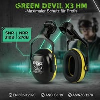 GREEN DEVIL Mervex lesnícka ochranná prilba s dvojitým bezpečnostným priezorom EN166 a chráničmi sluchu EN352 SNR32dB, certifikácia EN397, ABS materiál, záhradníctvo a stavebníctvo 5