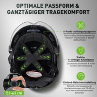 Bezpečnostná prilba 3 v 1 GREEN DEVIL Mervex Vent, EN 397 | S priehľadným/dymovým štítom a ochranou sluchu SNR 32 dB | Priemyselná ABS prilba 53-63 cm na stavbu 4