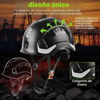 Cască de protecție industrială GREEN DEVIL cu certificare EN397 și EN166, vizieră dublă (transparentă și colorată), pentru construcții, ateliere și industrie 7