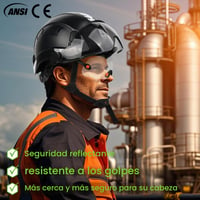 Cască de protecție industrială GREEN DEVIL cu certificare EN397 și EN166, vizieră dublă (transparentă și colorată), pentru construcții, ateliere și industrie 6