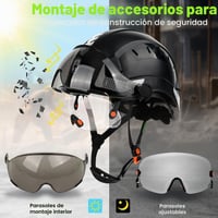 Cască de protecție industrială GREEN DEVIL cu certificare EN397 și EN166, vizieră dublă (transparentă și colorată), pentru construcții, ateliere și industrie 3