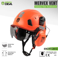 GREEN DEVIL Védősisak Átlátszó Arcvédővel és Fülvédővel - Állítható ABS Munkavédelmi Sisak Szellőzőnyílásokkal - EN 397 Ipari Védősisak Épít 2