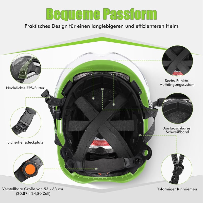 GREEN DEVIL X-Armor Védősisak Aktív Hallásvédelemmel, Átlátszó Rostéllyal, Bluetooth Funkcióval - 32dB SNR, EN397 Ipari Munkavédelmi Sisak