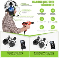 GREEN DEVIL X-Armor Védősisak Aktív Hallásvédelemmel Bluetooth Fehér EN397 2