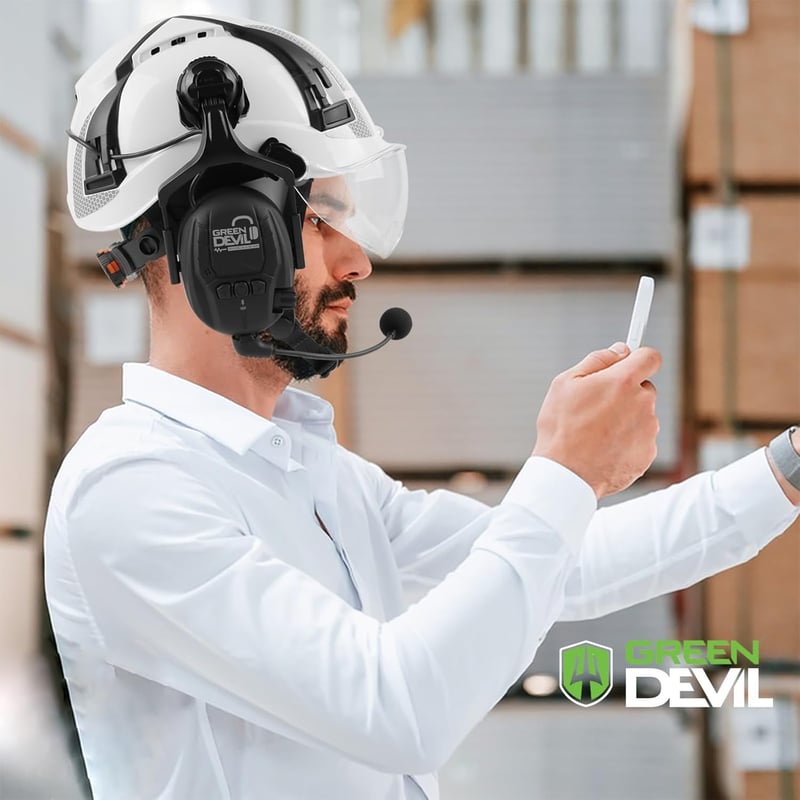 GREEN DEVIL X-Armor Védősisak Aktív Hallásvédelemmel Bluetooth Fehér EN397
