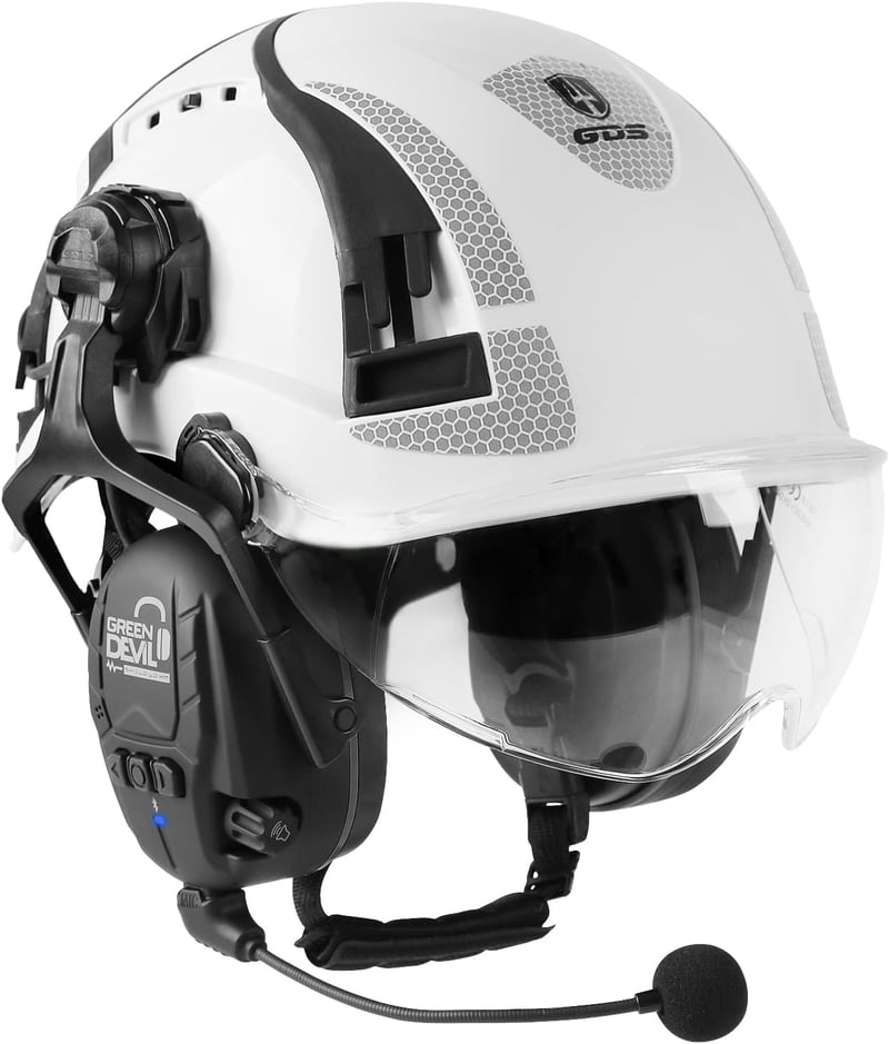 GREEN DEVIL X-Armor Védősisak Aktív Hallásvédelemmel Bluetooth Fehér EN397