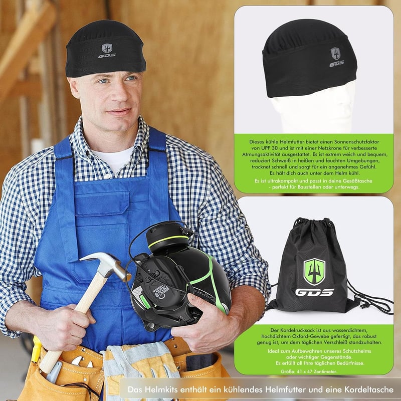 GREEN DEVIL X-Armor Védősisakok Aktív Hallásvédelemmel és Bluetooth Ipari Munkasisakok