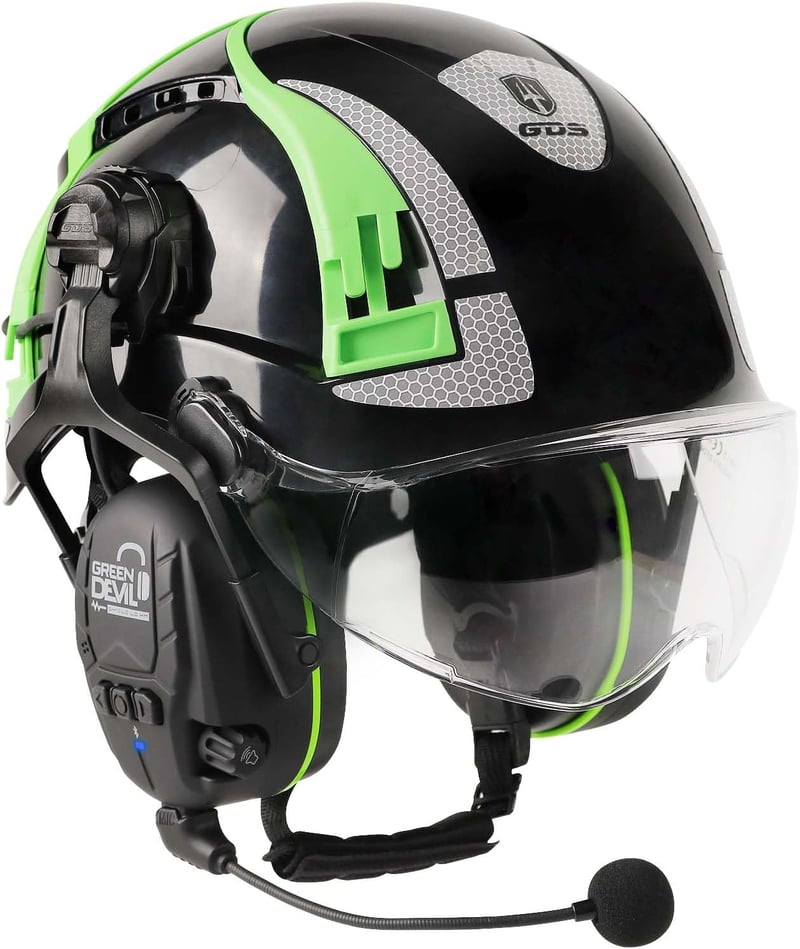 GREEN DEVIL X-Armor Védősisakok Aktív Hallásvédelemmel és Bluetooth Ipari Munkasisakok