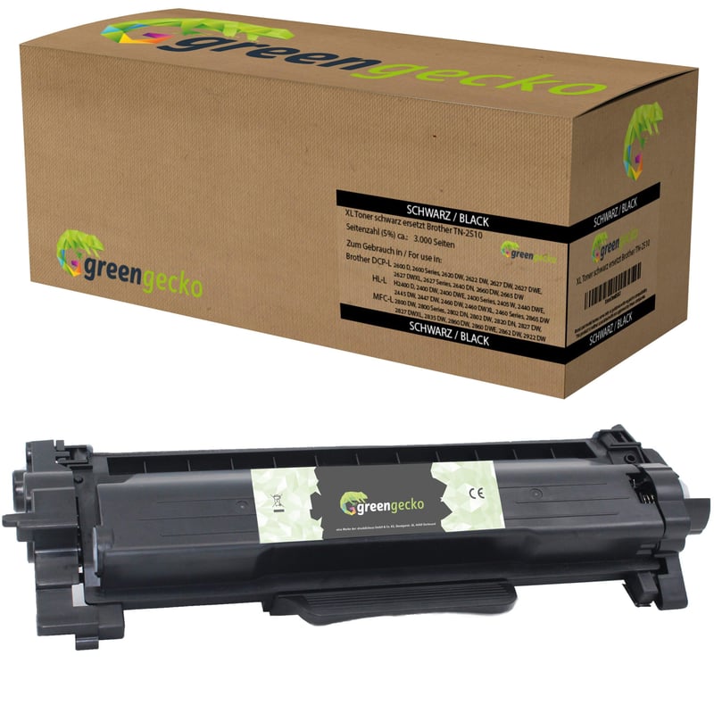 green gecko XL toner namiesto Brother TN-2510XL – čierna tonerová kazeta pre HL-L2400 DWE, HL-L2445 DW, MFC-L2835 DW, DCP-L2660 DW, MFC-L2827 DW, L